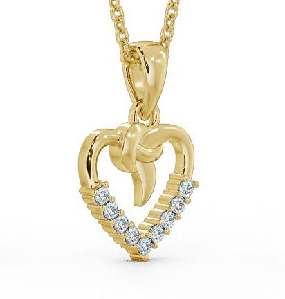 Heart Shaped Diamond Knott Design Pendant 18K Yellow Gold PNT107_YG_THUMB1 