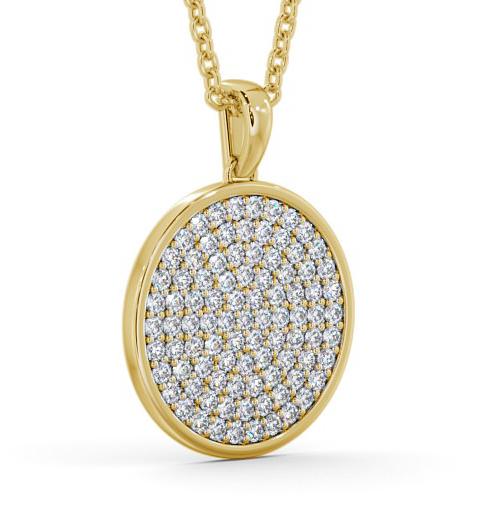 Cluster Circle Style Diamond Pendant 18K Yellow Gold PNT111_YG_THUMB1 