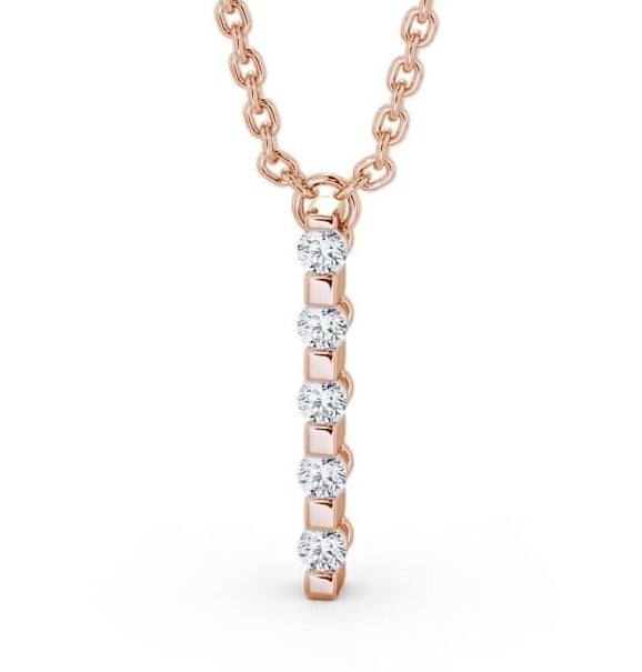 Journey Style Diamond Drop Pendant 18K Rose Gold PNT112_RG_THUMB1