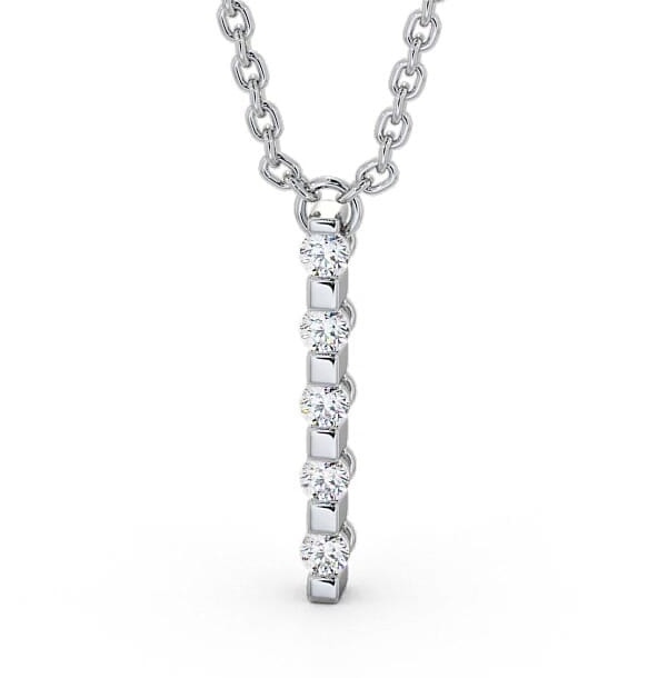 Journey Style Diamond Drop Pendant 18K White Gold PNT112_WG_THUMB1
