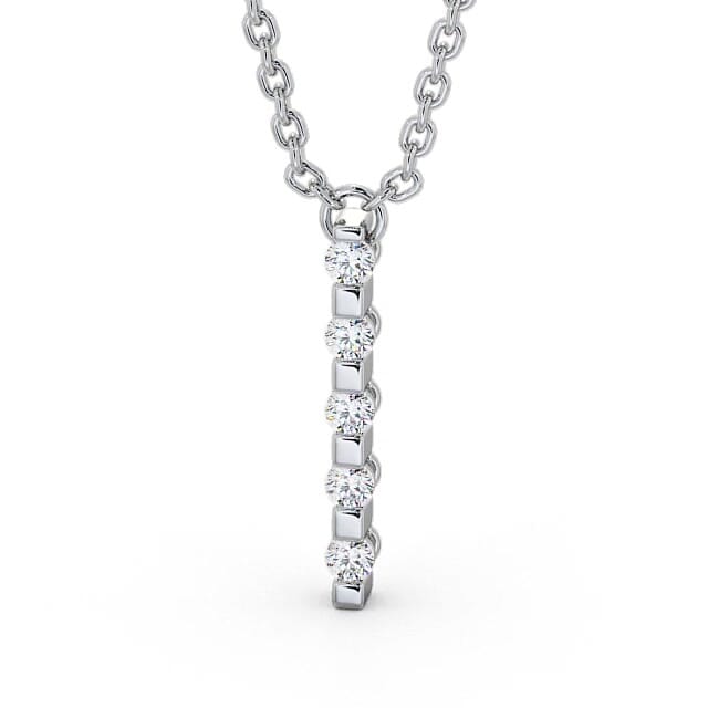 Journey Style Diamond Pendant 18K White Gold - Alivia PNT112_WG_NECK