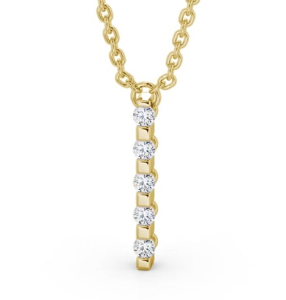 Journey Style Diamond Drop Pendant 18K Yellow Gold PNT112_YG_THUMB1