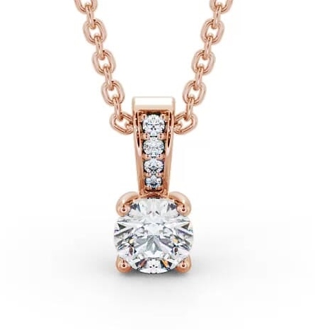 Round Solitaire Four Claw Stud Pendant with Set Bail 9K Rose Gold PNT113_RG_thumb2.jpg 