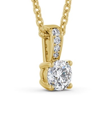 Round Solitaire Four Claw Stud Pendant with Set Bail 18K Yellow Gold PNT113_YG_thumb1.jpg 