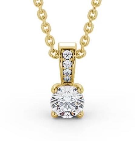 Round Solitaire Four Claw Stud Pendant with Set Bail 9K Yellow Gold PNT113_YG_thumb2.jpg 