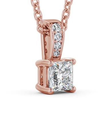 Princess Solitaire Four Claw Stud Pendant with Set Bail 18K Rose Gold PNT114_RG_THUMB1 
