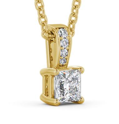Princess Solitaire Four Claw Stud Pendant with Bail 18K Yellow Gold PNT114_YG_THUMB1 