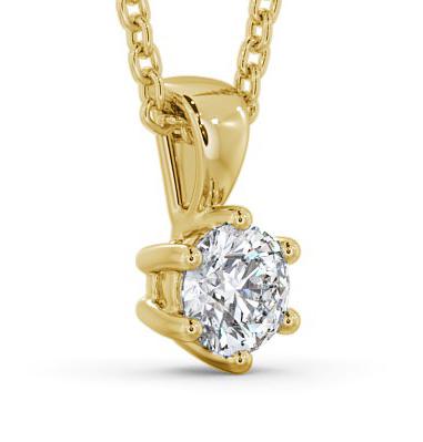 Round Solitaire Six Claw Stud Diamond Classic Pendant 18K Yellow Gold PNT115_YG_THUMB1 