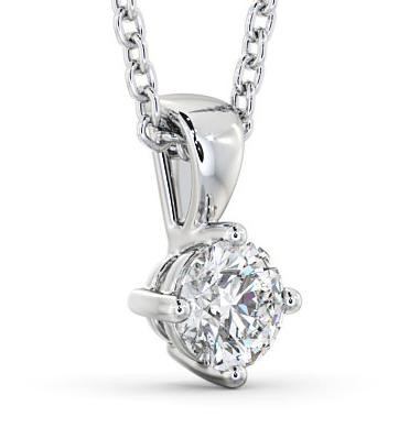 Round Solitaire Four Claw Stud Diamond Classic Pendant 9K White Gold PNT116_WG_THUMB1 