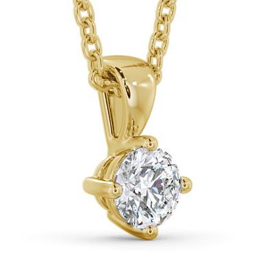 Round Solitaire Four Claw Stud Diamond Classic Pendant 18K Yellow Gold PNT116_YG_THUMB1 