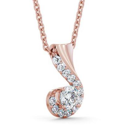 Drop Round Diamond Swirl Design Pendant 18K Rose Gold PNT11_RG_THUMB1 