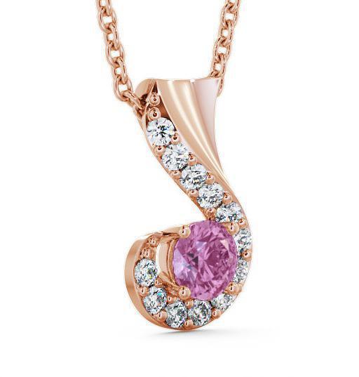 Drop Style Pink Sapphire and Diamond 0.89ct Pendant 9K Rose Gold PNT11GEM_RG_PS_THUMB1 
