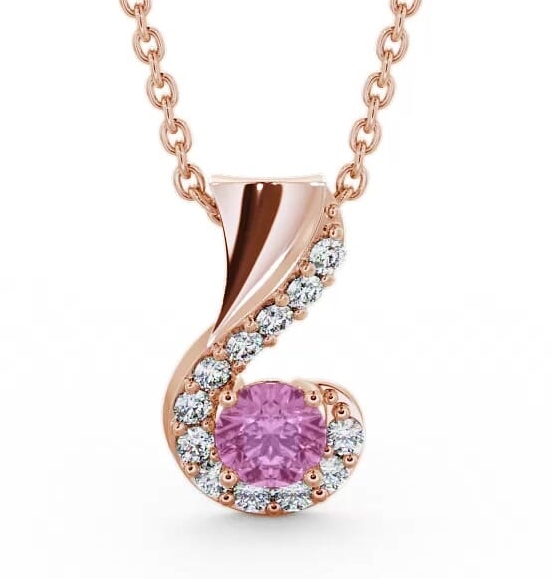 Drop Style Pink Sapphire and Diamond 0.89ct Pendant 18K Rose Gold PNT11GEM_RG_PS_THUMB1
