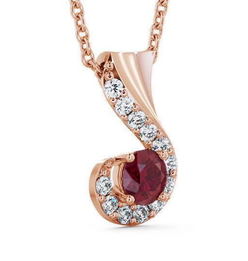 Drop Style Ruby and Diamond 0.89ct Pendant 18K Rose Gold PNT11GEM_RG_RU_THUMB1 