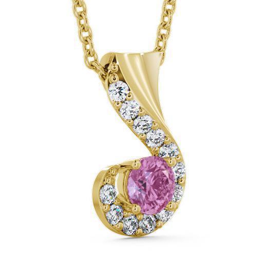 Drop Style Pink Sapphire and Diamond 0.89ct Pendant 18K Yellow Gold PNT11GEM_YG_PS_THUMB1 