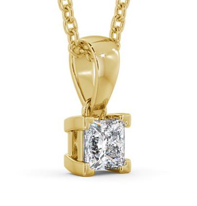 Princess Solitaire Four Claw Stud Contemporary Pendant 18K Yellow Gold PNT120_YG_THUMB1 