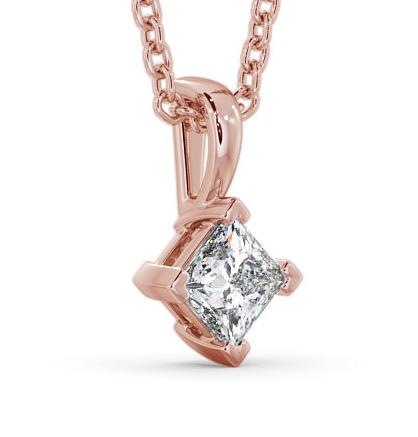 Princess Solitaire Four Claw Stud Rotated Design Pendant 9K Rose Gold PNT122_RG_THUMB1 