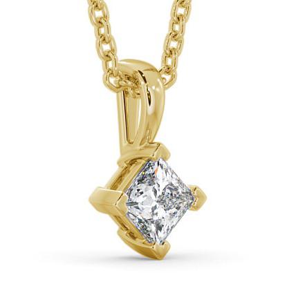 Princess Solitaire Four Claw Stud Rotated Pendant 9K Yellow Gold PNT122_YG_THUMB1 