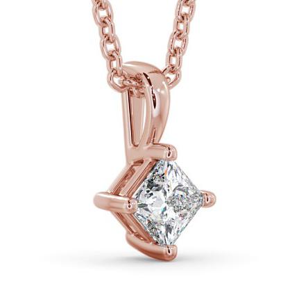 Princess Solitaire Four Claw Stud Rotated Design Pendant 18K Rose Gold PNT123_RG_THUMB1 