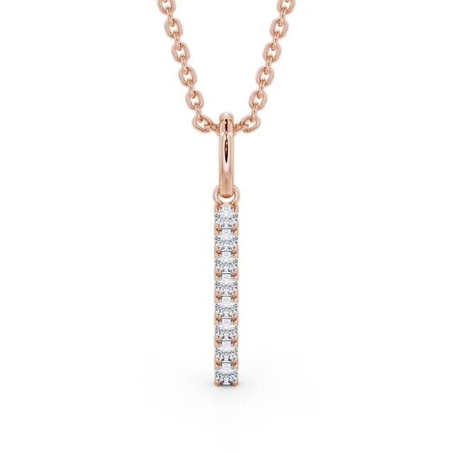 Journey Style Diamond Pendant 18K Rose Gold - Tinleigh PNT126_RG_NECK
