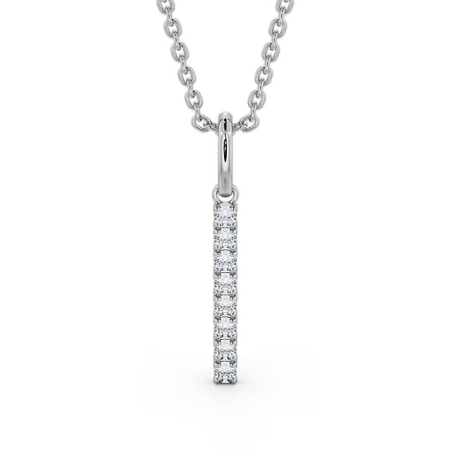 Journey Style Diamond Pendant 18K White Gold - Tinleigh PNT126_WG_NECK