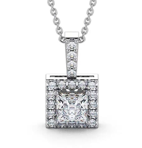 Halo Princess Diamond Pendant 18K White Gold PNT12_WG_thumb2.jpg 