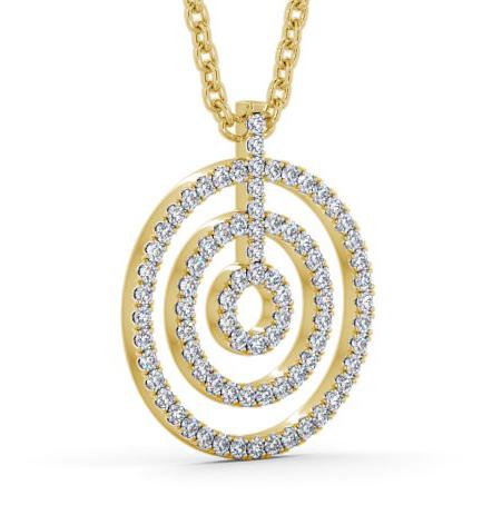 Multi Circle Round Diamond Pendant 18K Yellow Gold PNT130_YG_THUMB1 