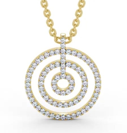 Multi Circle Round Diamond Pendant 18K Yellow Gold PNT130_YG_THUMB2 