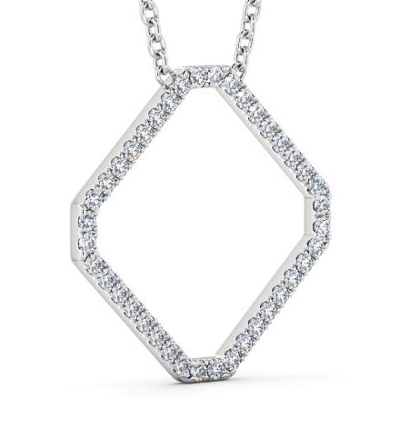 Cluster Style Diamond Box Design Pendant 9K White Gold PNT131_WG_THUMB1 