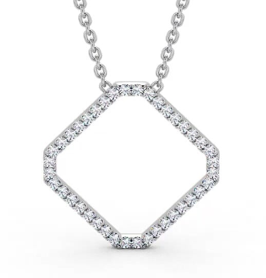 Cluster Style Diamond Box Design Pendant 9K White Gold PNT131_WG_THUMB2 