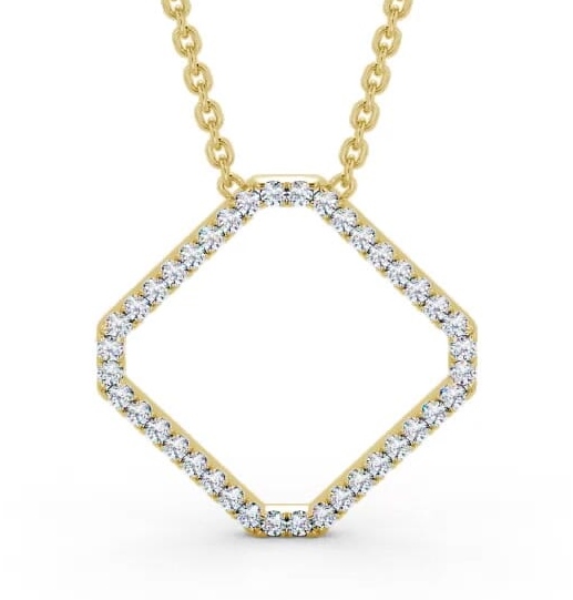 Cluster Style Diamond Box Design Pendant 18K Yellow Gold PNT131_YG_THUMB2 