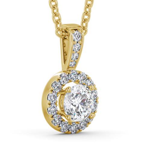 Halo Round Diamond Pendant with Diamond Set Bail 9K Yellow Gold PNT132_YG_THUMB1 