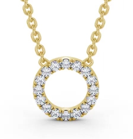 Circle Round Diamond Pendant 9K Yellow Gold PNT134_YG_THUMB2 