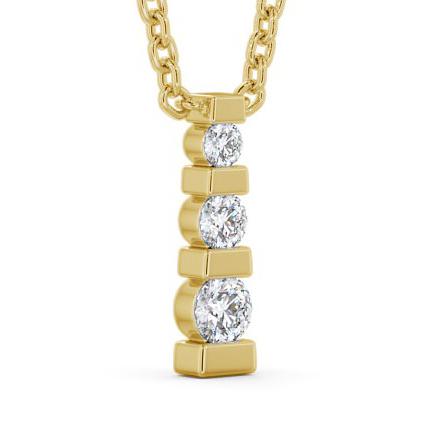 Journey Round Diamond Tension Set Pendant 18K Yellow Gold PNT135_YG_THUMB1 