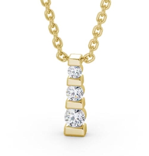 Journey Round Diamond Tension Set Pendant 18K Yellow Gold PNT135_YG_THUMB2 