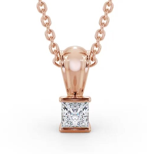Princess Solitaire Tension Stud Diamond Pendant 9K Rose Gold PNT136_RG_THUMB1