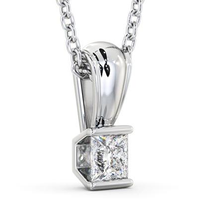 Princess Solitaire Tension Stud Diamond Pendant 9K White Gold PNT136_WG_THUMB1 