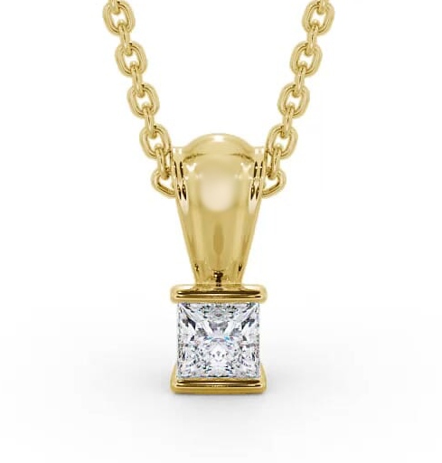 Princess Solitaire Tension Stud Diamond Pendant 9K Yellow Gold PNT136_YG_THUMB2 