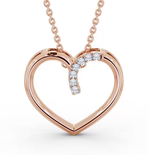 Heart Style Round Diamond 0.15ct Pendant 18K Rose Gold PNT138_RG_THUMB1