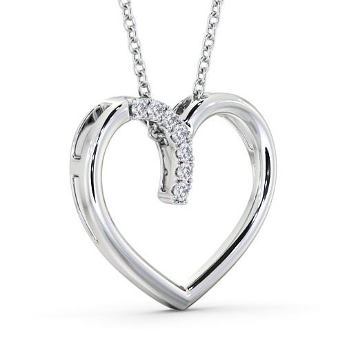 Heart Style Round Diamond 0.15ct Pendant 9K White Gold PNT138_WG_THUMB1 