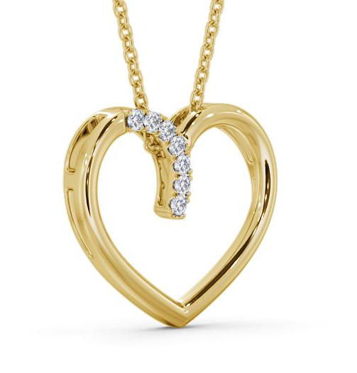 Heart Style Round Diamond 0.15ct Pendant 9K Yellow Gold PNT138_YG_THUMB1 