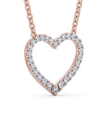 Heart Style Round Diamond Pendant 9K Rose Gold PNT139_RG_THUMB1 