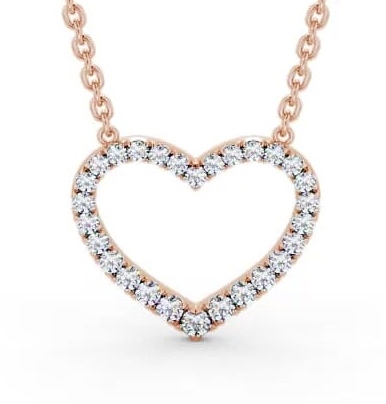 Heart Style Round Diamond Pendant 18K Rose Gold PNT139_RG_THUMB1