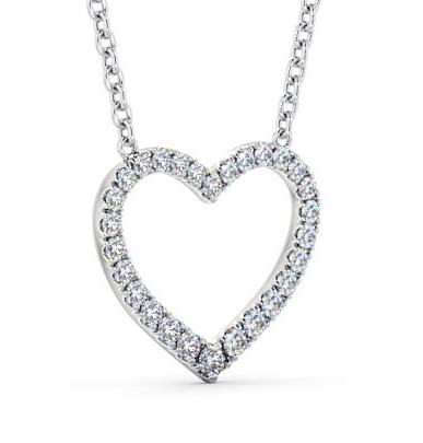 Heart Style Round Diamond Pendant 18K White Gold PNT139_WG_THUMB1 