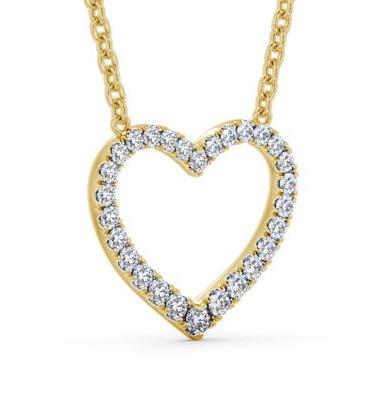Heart Style Round Diamond Pendant 18K Yellow Gold PNT139_YG_THUMB1 