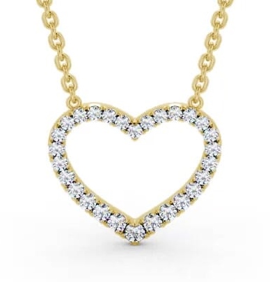 Heart Style Round Diamond Pendant 18K Yellow Gold PNT139_YG_THUMB2 