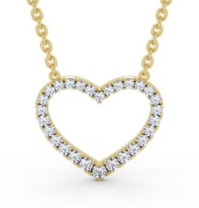 Heart Style Round Diamond Pendant 9K Yellow Gold PNT139_YG_THUMB1