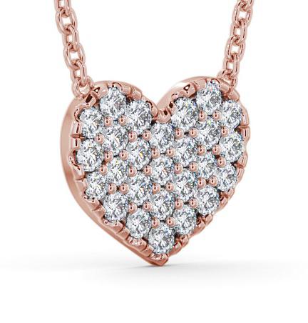 Heart Style Round Diamond Cluster Pendant 9K Rose Gold PNT141_RG_THUMB1 