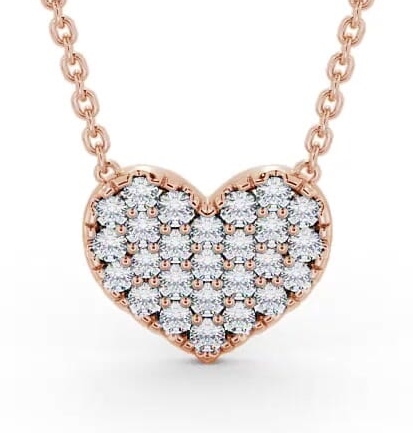 Heart Style Round Diamond Cluster Pendant 9K Rose Gold PNT141_RG_THUMB1