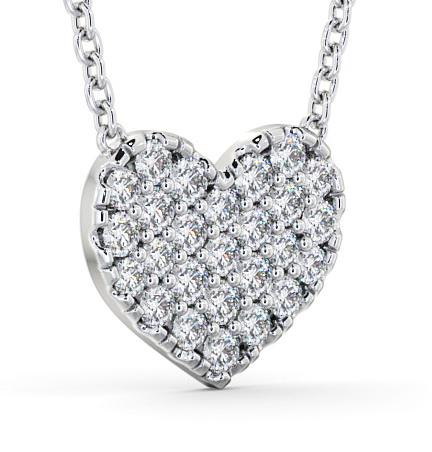 Heart Style Round Diamond Cluster Pendant 18K White Gold PNT141_WG_THUMB1 